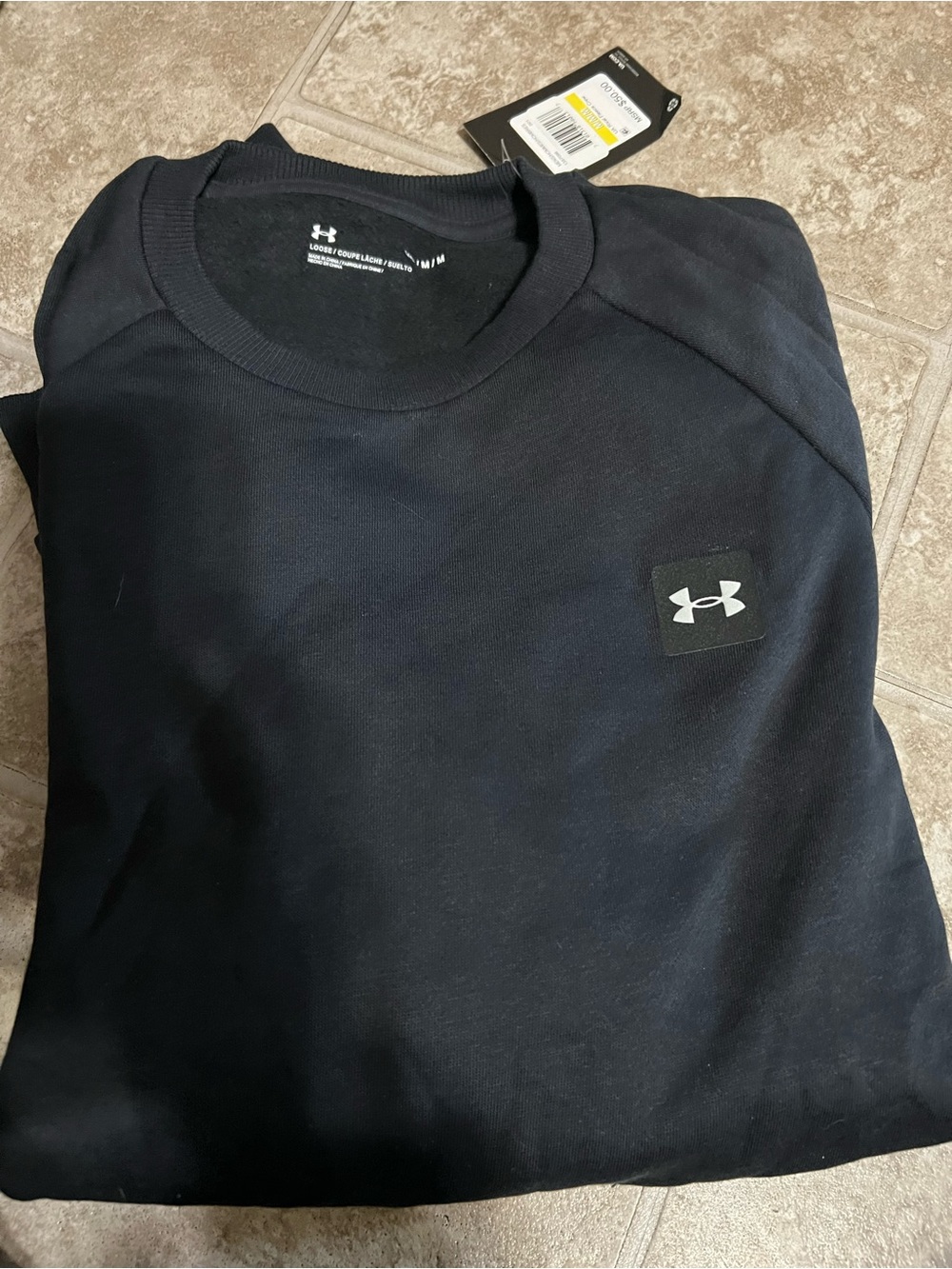 Under Armour Black Crew Sweatshirt with Small Logo